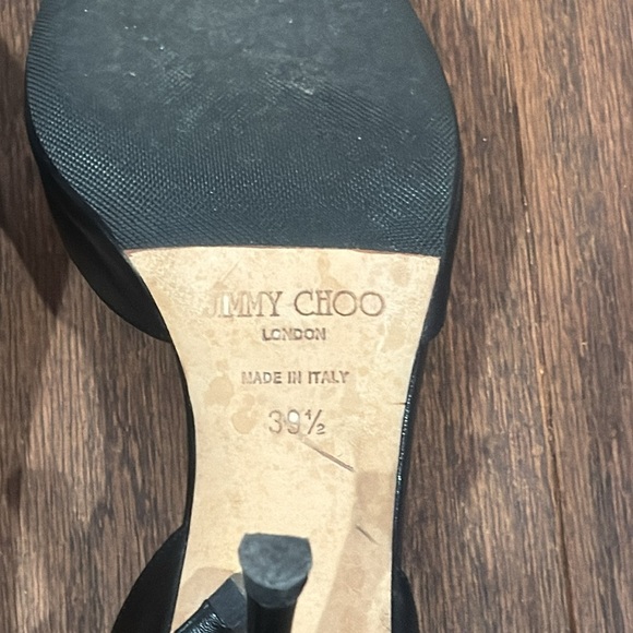 Jimmy Choo Black Peep Toe Pumps Size 39.5/9.5 - Picture 6 of 6